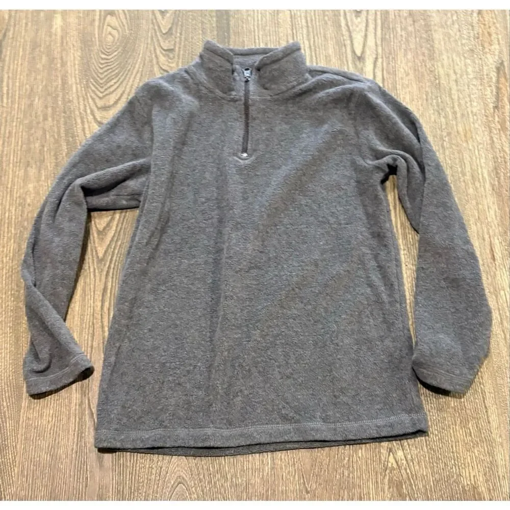 The Children’s Place Boys Microfleece Half Zip Mock Neck Pullover Gray Size L